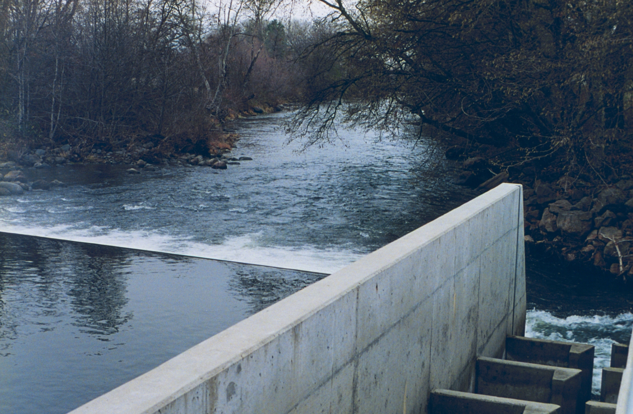 A vertical slotted weir at Coleman National Fish Hatchery