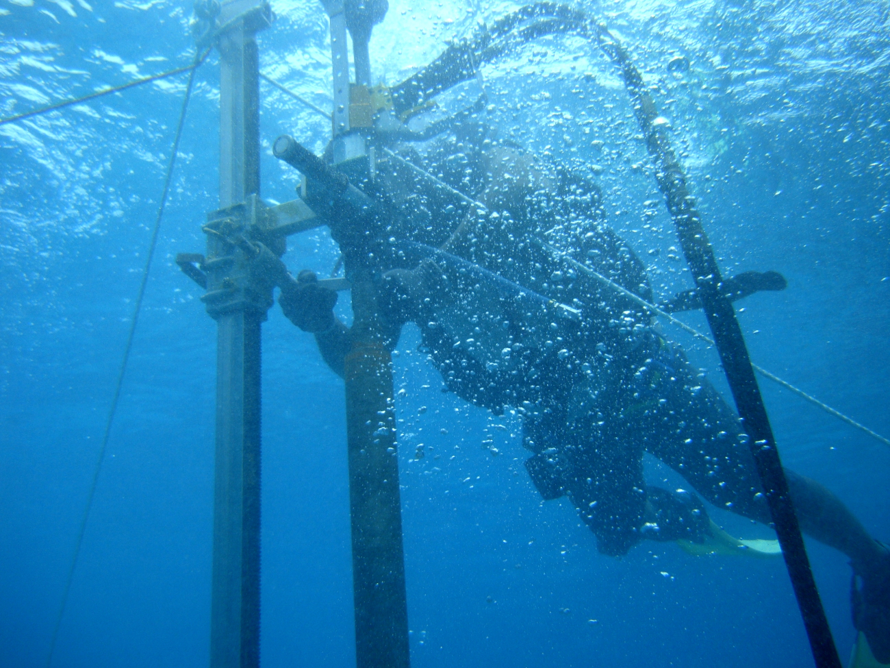 Coring large Porites lobata coral for climate studies and effect of warm poolvariability on coral growth