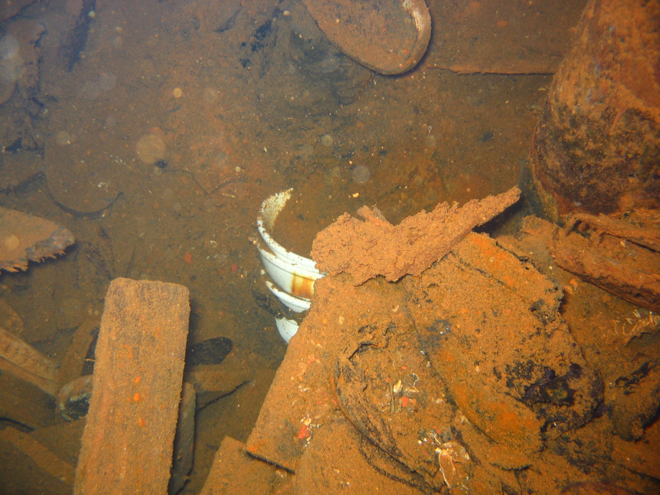 Assorted debris on the Unikai Maru