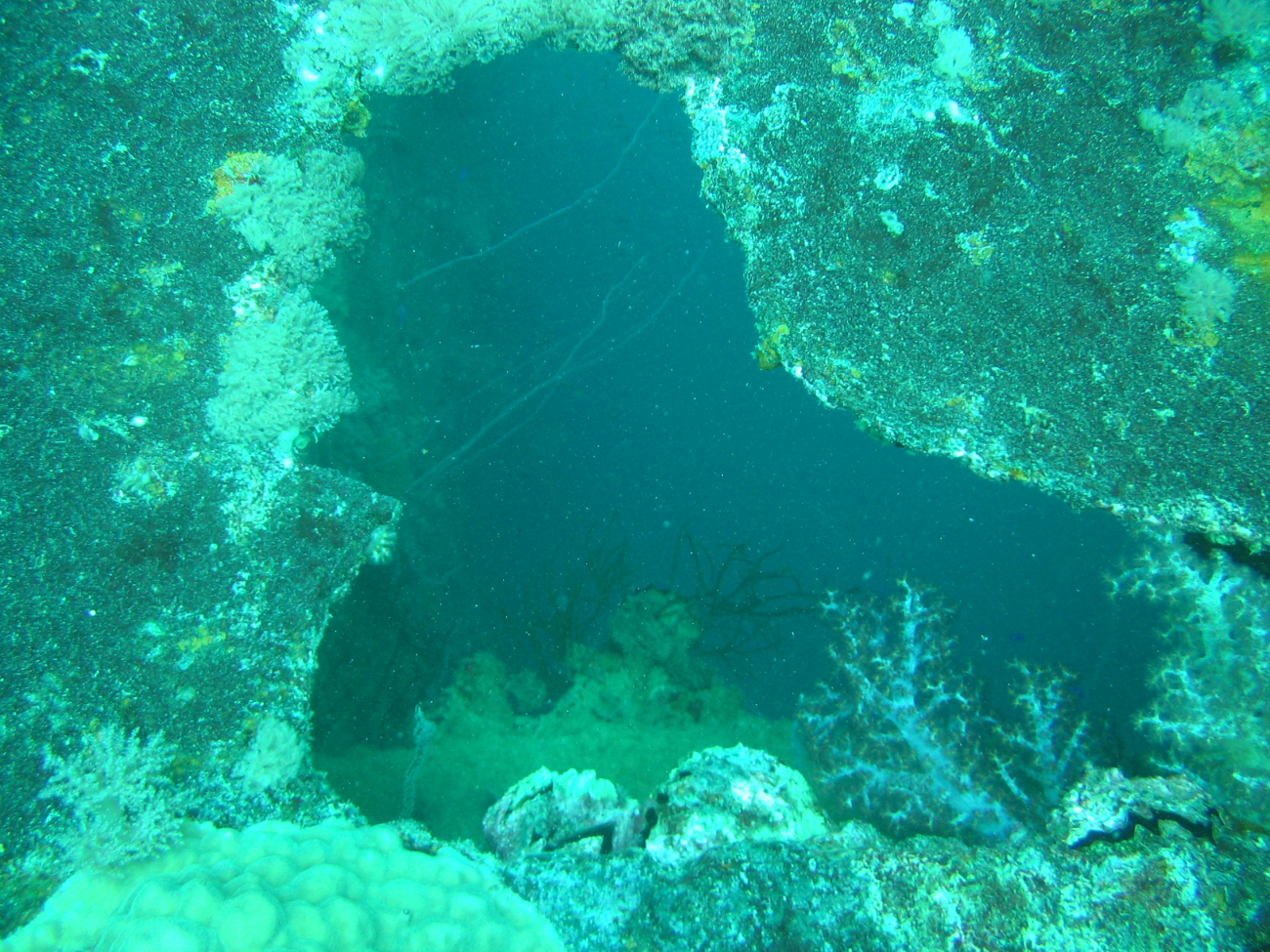 Hole in the side of the Yamagiri Maru
