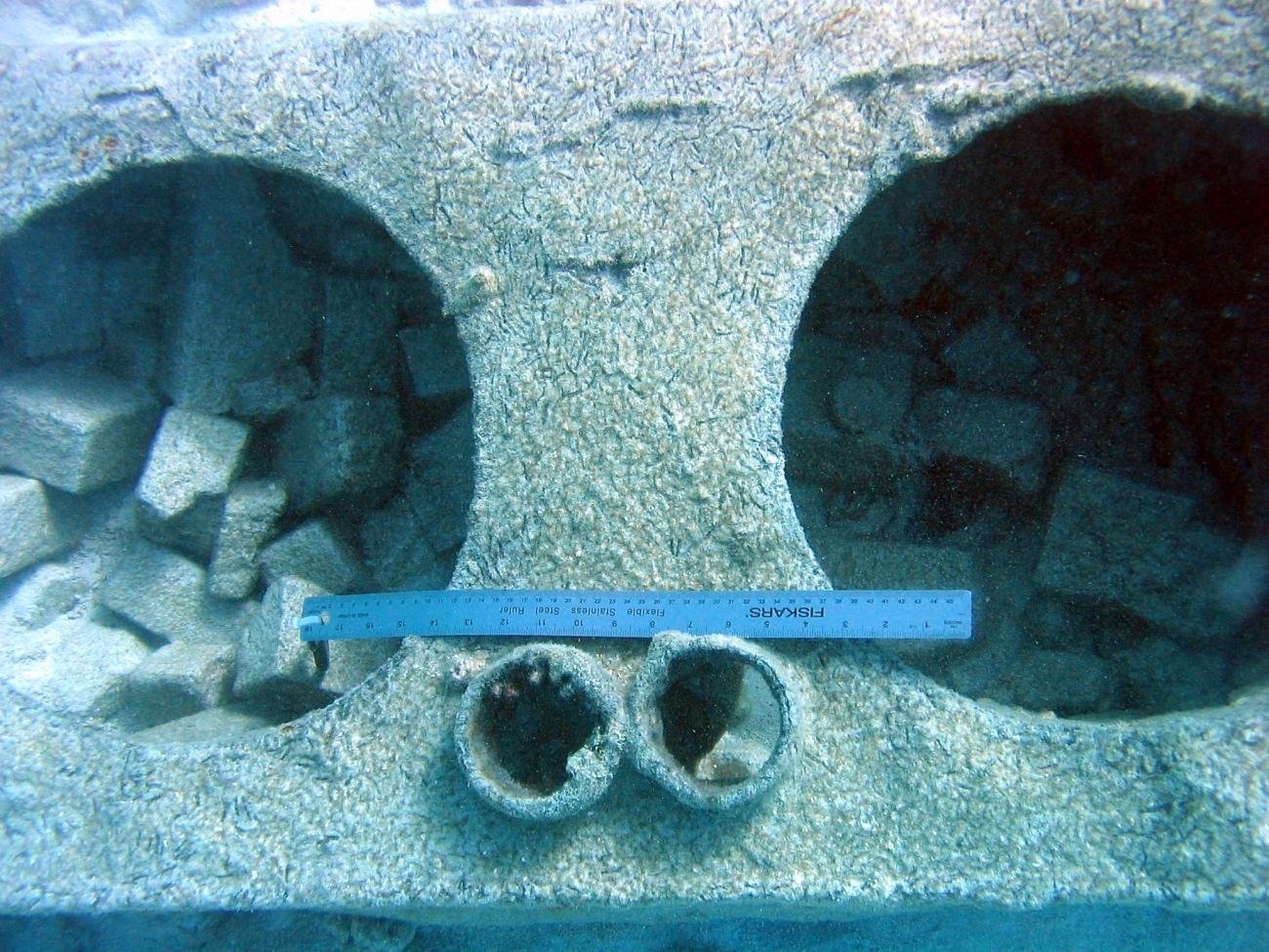 Bricks used to retain heat in cooking oven in debris field of early TwentiethCentury ship wreck on Pearl and Hermes Reef