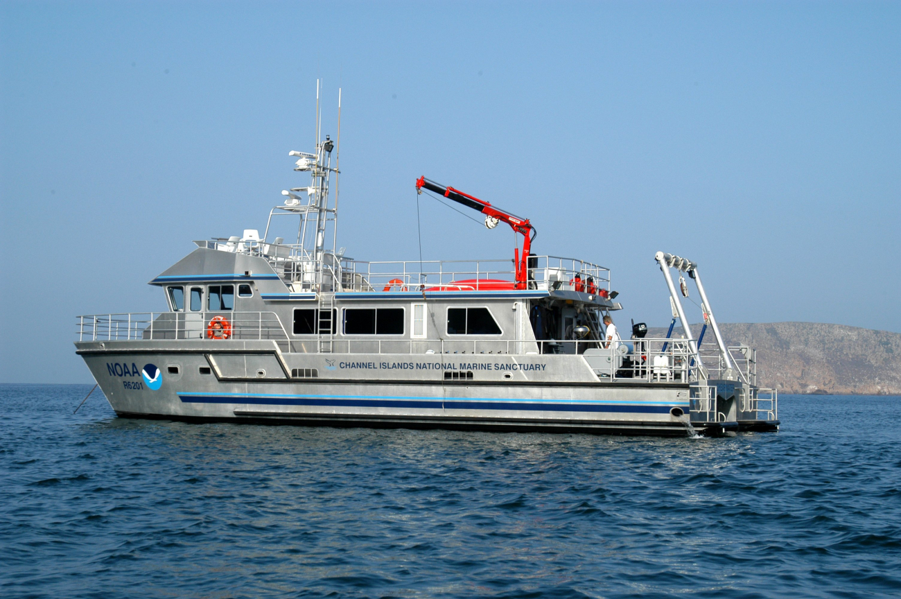Channel Islands National Marine Sanctuary vessel SHEARWATER atCuyler Harbor, San Miguel Island