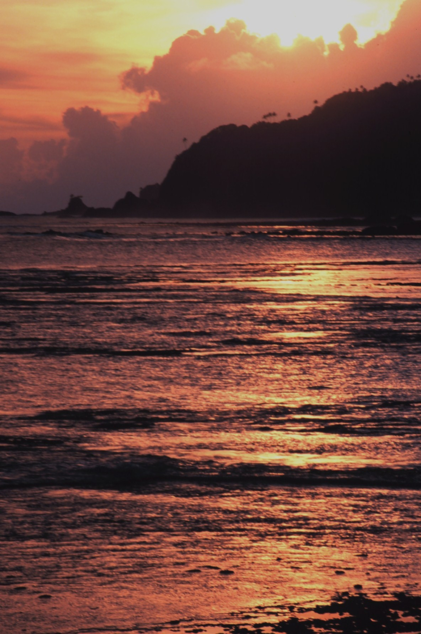 Sunset along the shores of American Samoa