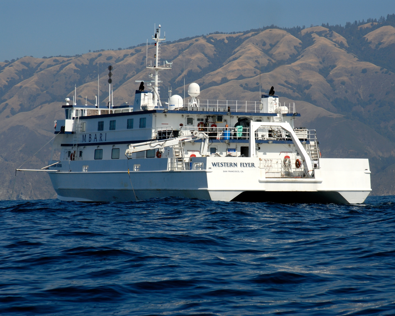 The Monterey Bay Aquarium Research Institute research vessel WESTERNFLYER on the search for the airship MACON expedition