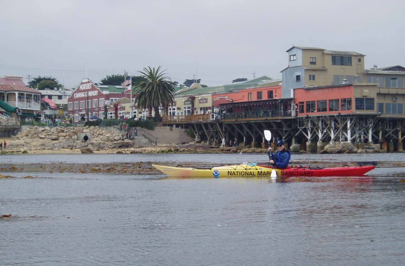 Kayaking off Cannery Row on the Monterey waterfront
