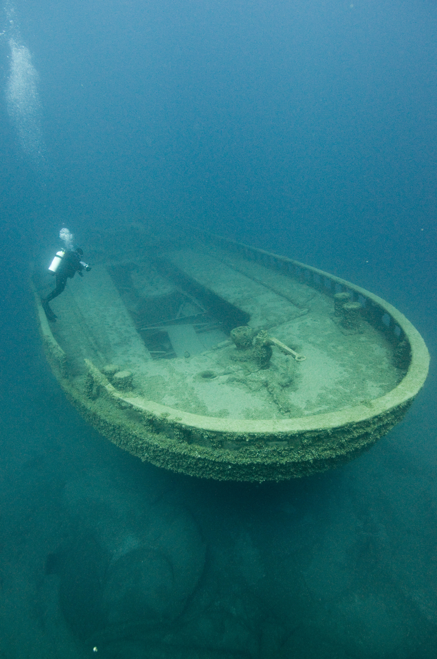 The stern of the Grecian, sunk in 1906
