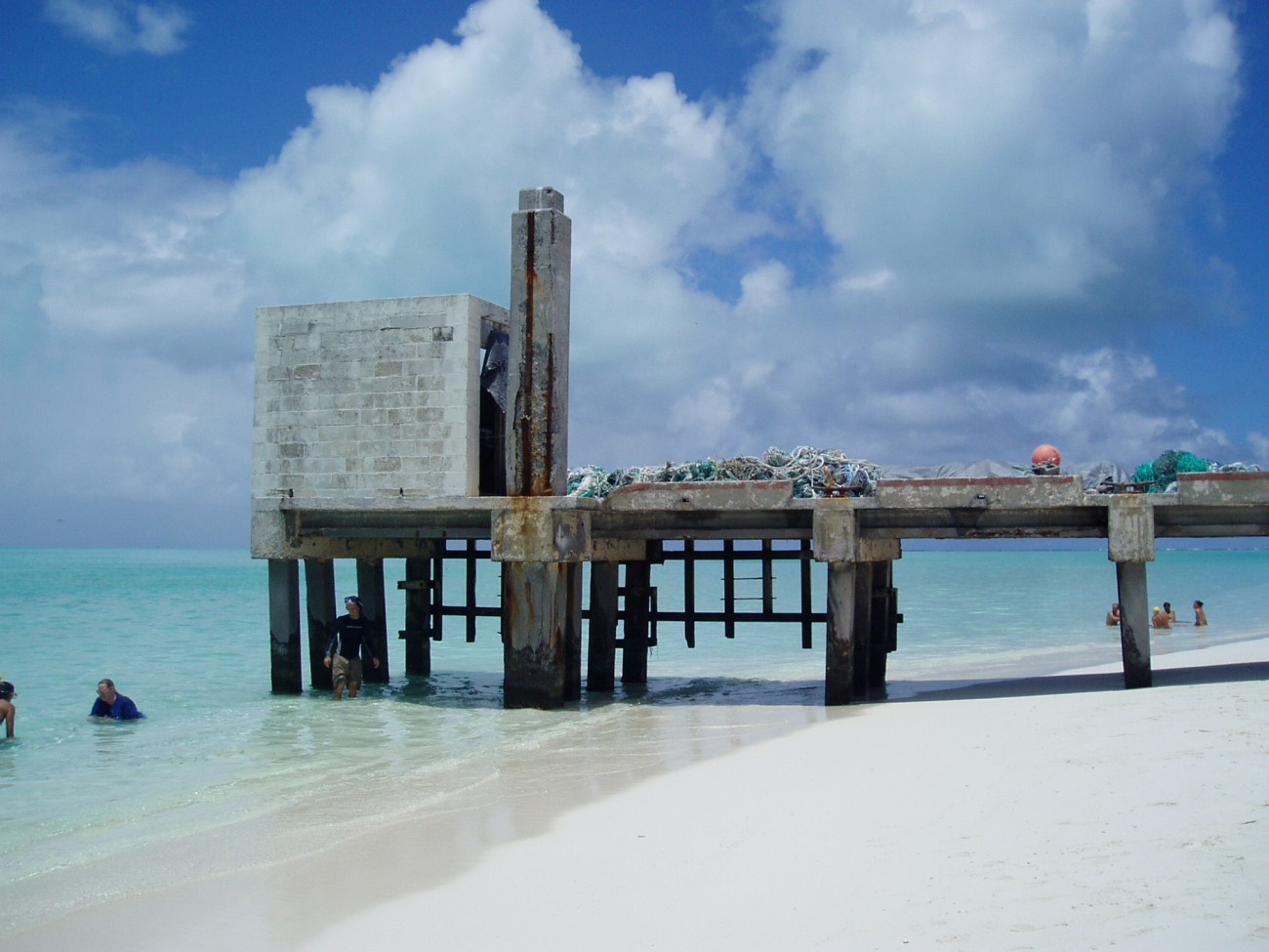 Remains of a pier at Green Island, Kure Atoll