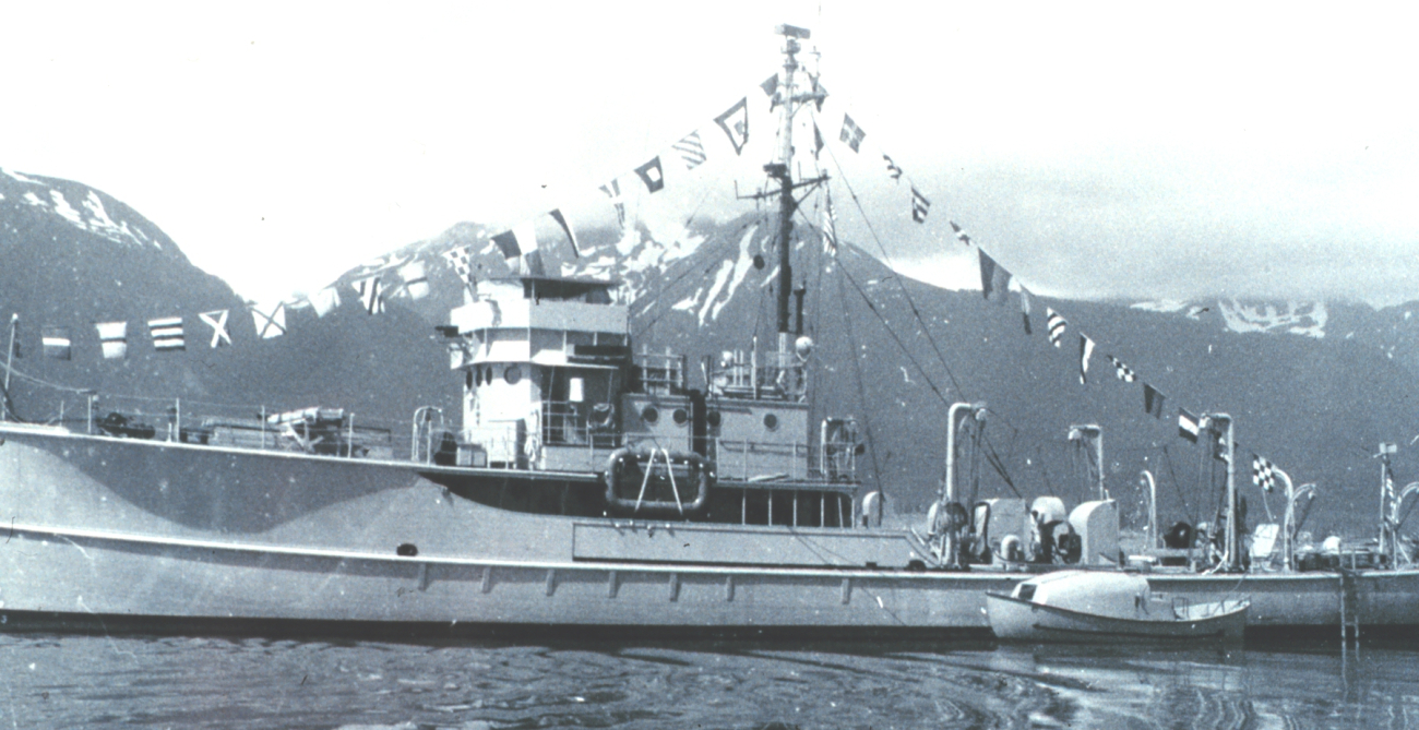 Coast and Geodetic Survey Ship BOWIE dressed for the 4th of July