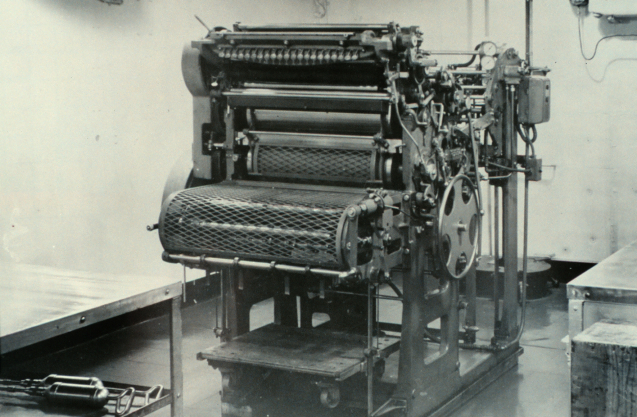 The printing press used on the Coast and Geodetic Survey Ship PATHFINDER duringWorld War II