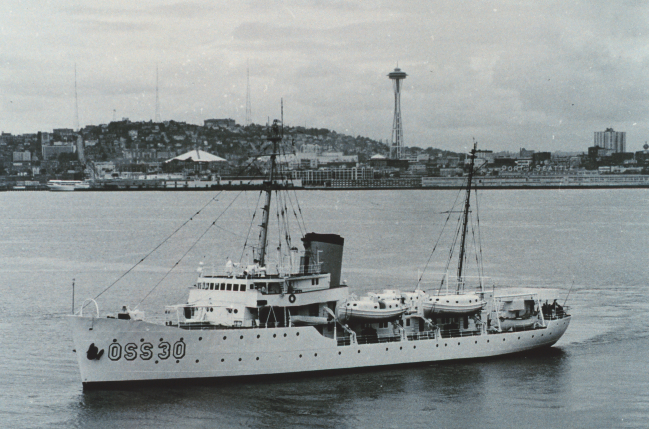 The Coast and Geodetic Survey Ship PATHFINDER in Puget Sound near the end of anillustrious career