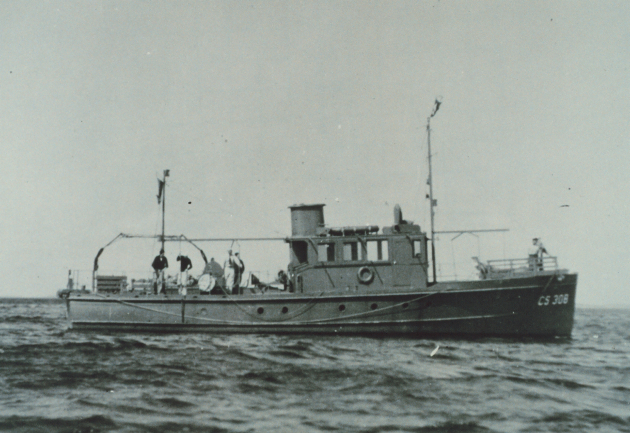 The Coast and Geodetic Survey Ship WAINWRIGHT conducting wire drag operations