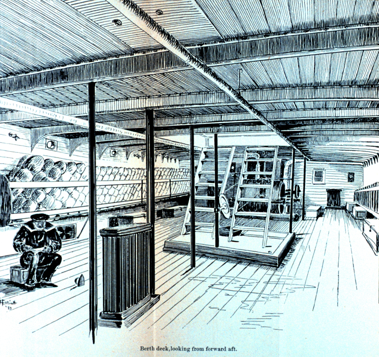Berth-deck, looking forward from aft