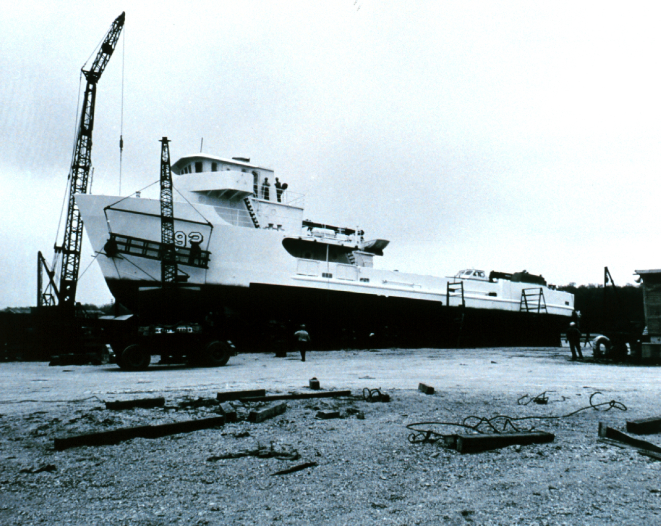 Coast and Geodetic Survey Ship FERREL in shipyard