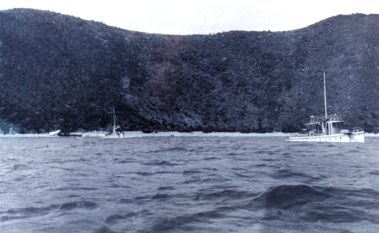 Coast and Geodetic Survey Ships MITCHELL and RODGERS conducting wire dragin the Virgin Islands