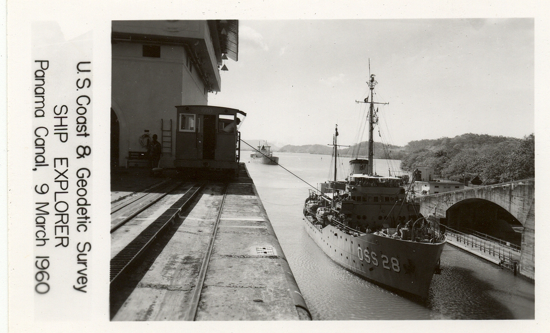 Coast and Geodetic Survey Ship EXPLORER transiting the Panama Canal