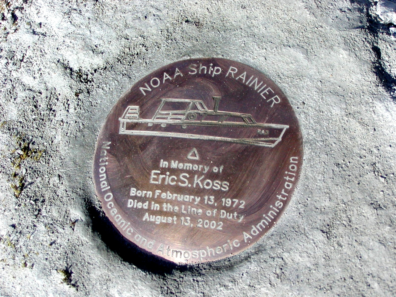 Setting the mark - Memorial to a fallen shipmate - Able Seaman Eric Koss