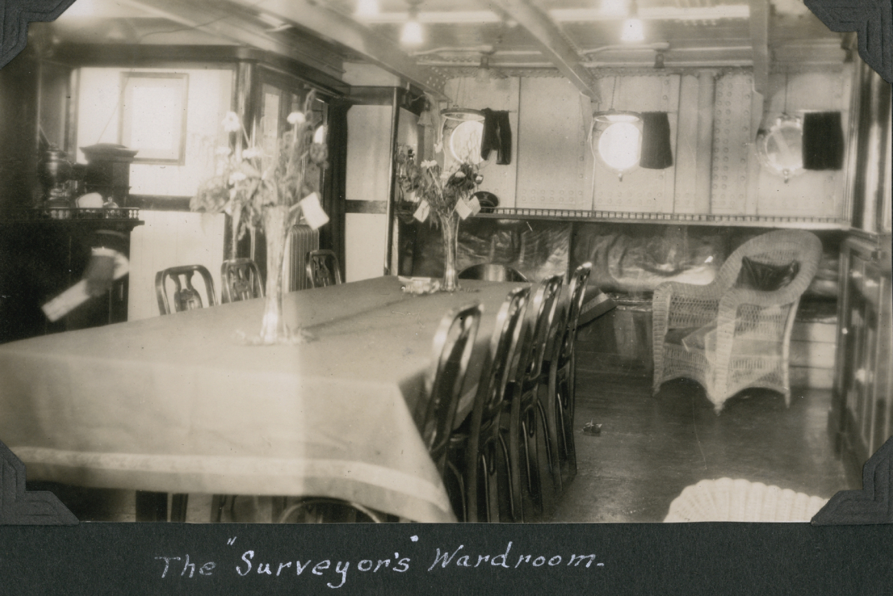 The wardroom (officer's mess) on the SURVEYOR