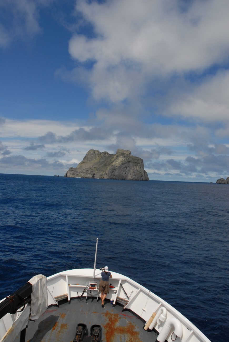 Offshore rock as seen from the bow of the NOAA Ship DAVID STARR JORDAN