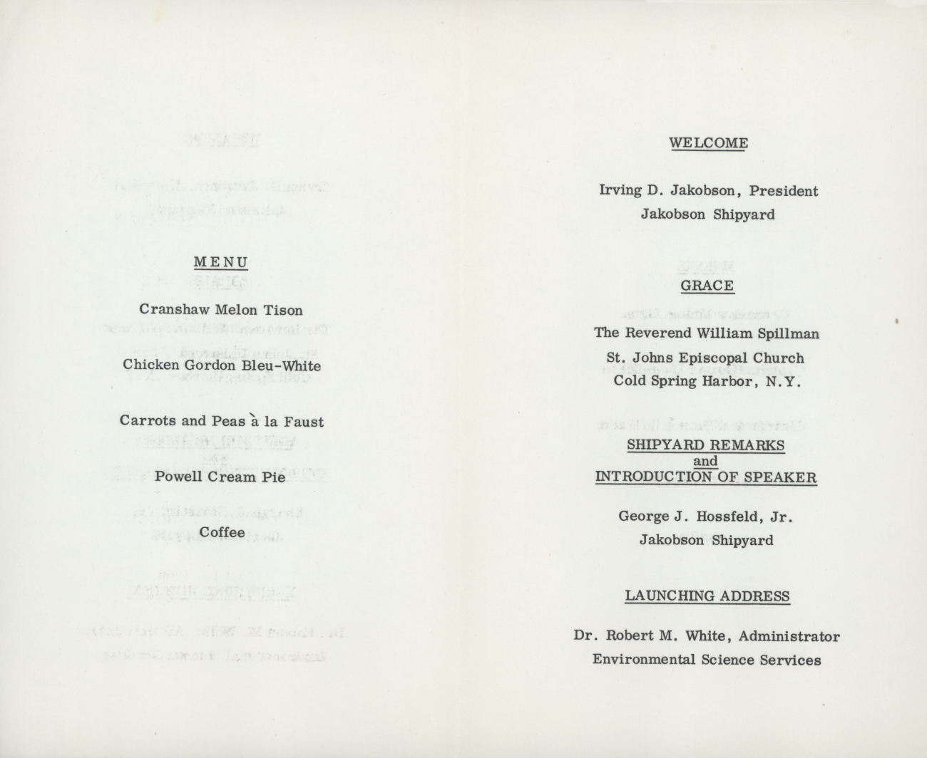 Program for the launching of the USC&GS; Ship RUDE on August 17, 1966