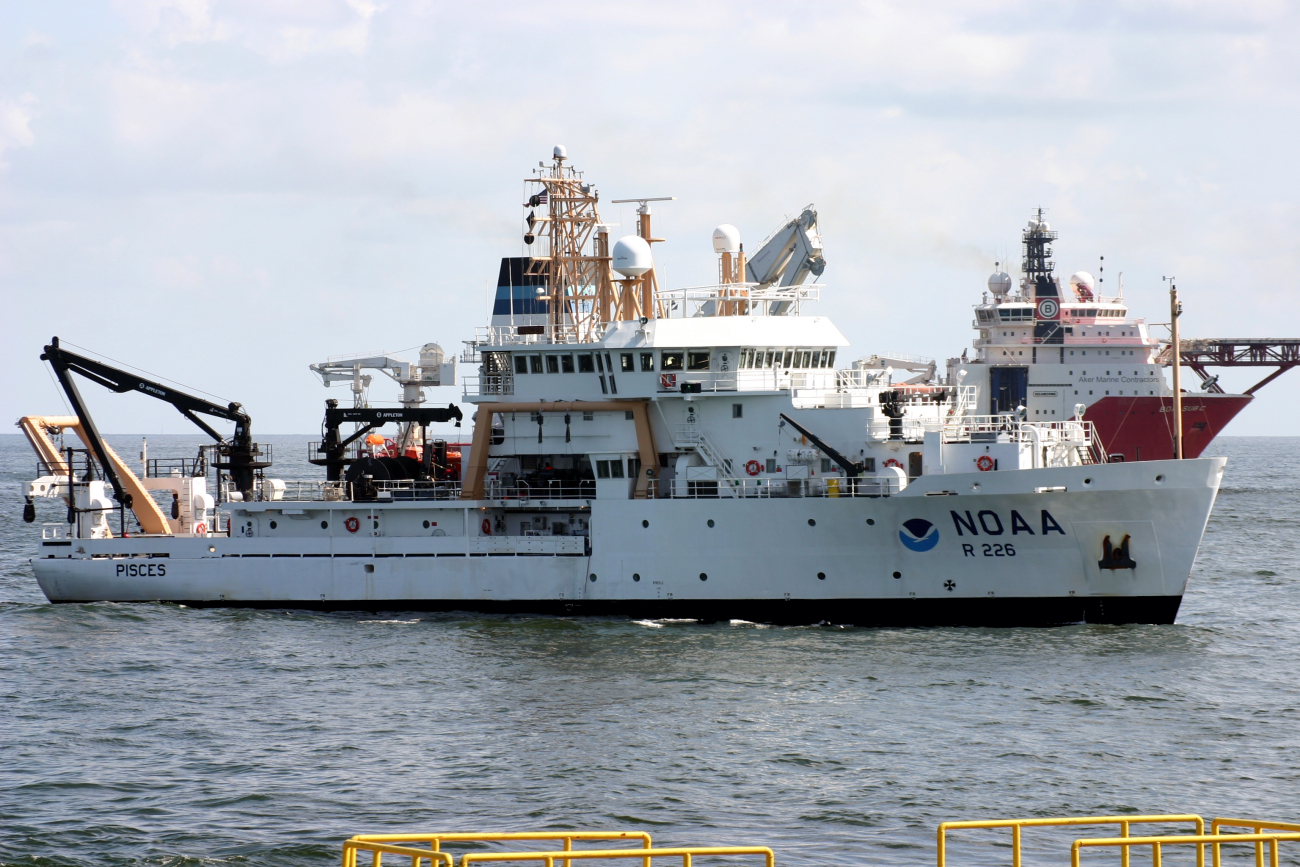 NOAA Ship PISCES on site at the Deep Water Horizon disaster location