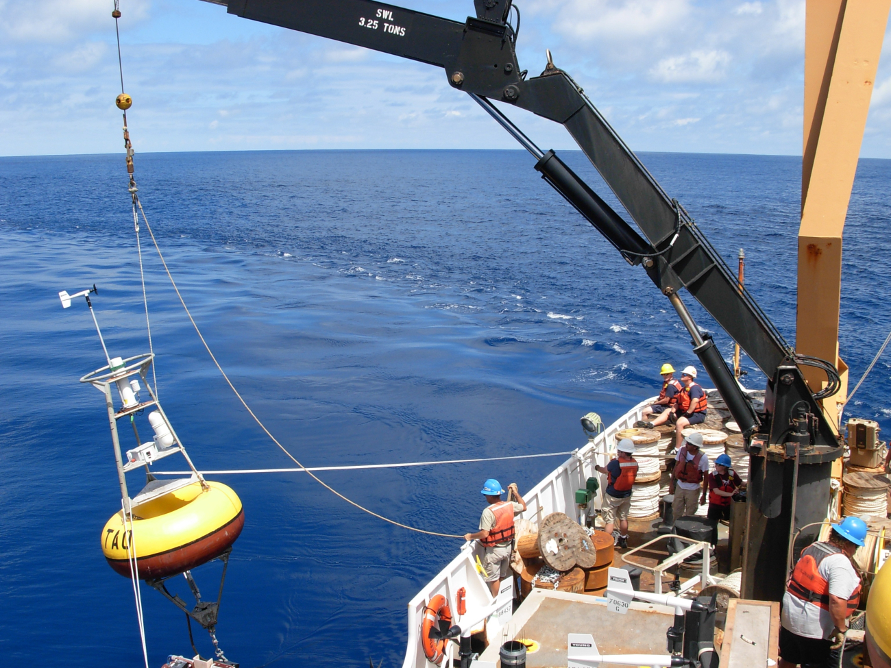 Buoy operations on the NOAA Ship KA'IMIMOANA