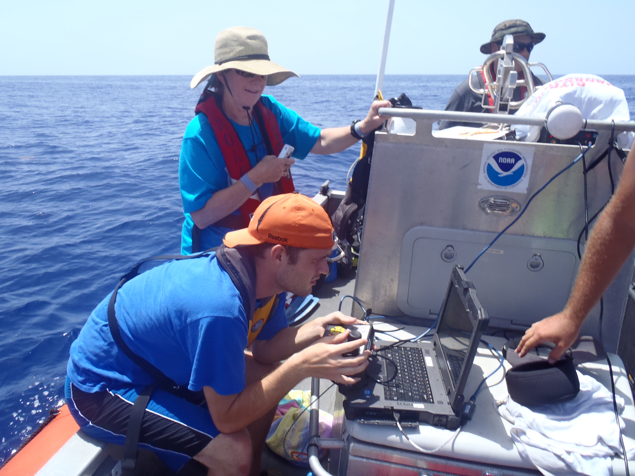 Monitoring survey operations off a NOAA Ship NANCY FOSTER RHIB
