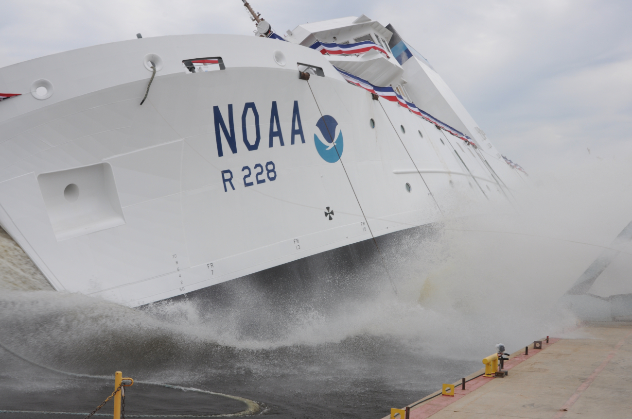 Launching of NOAA Ship REUBEN LASKER at