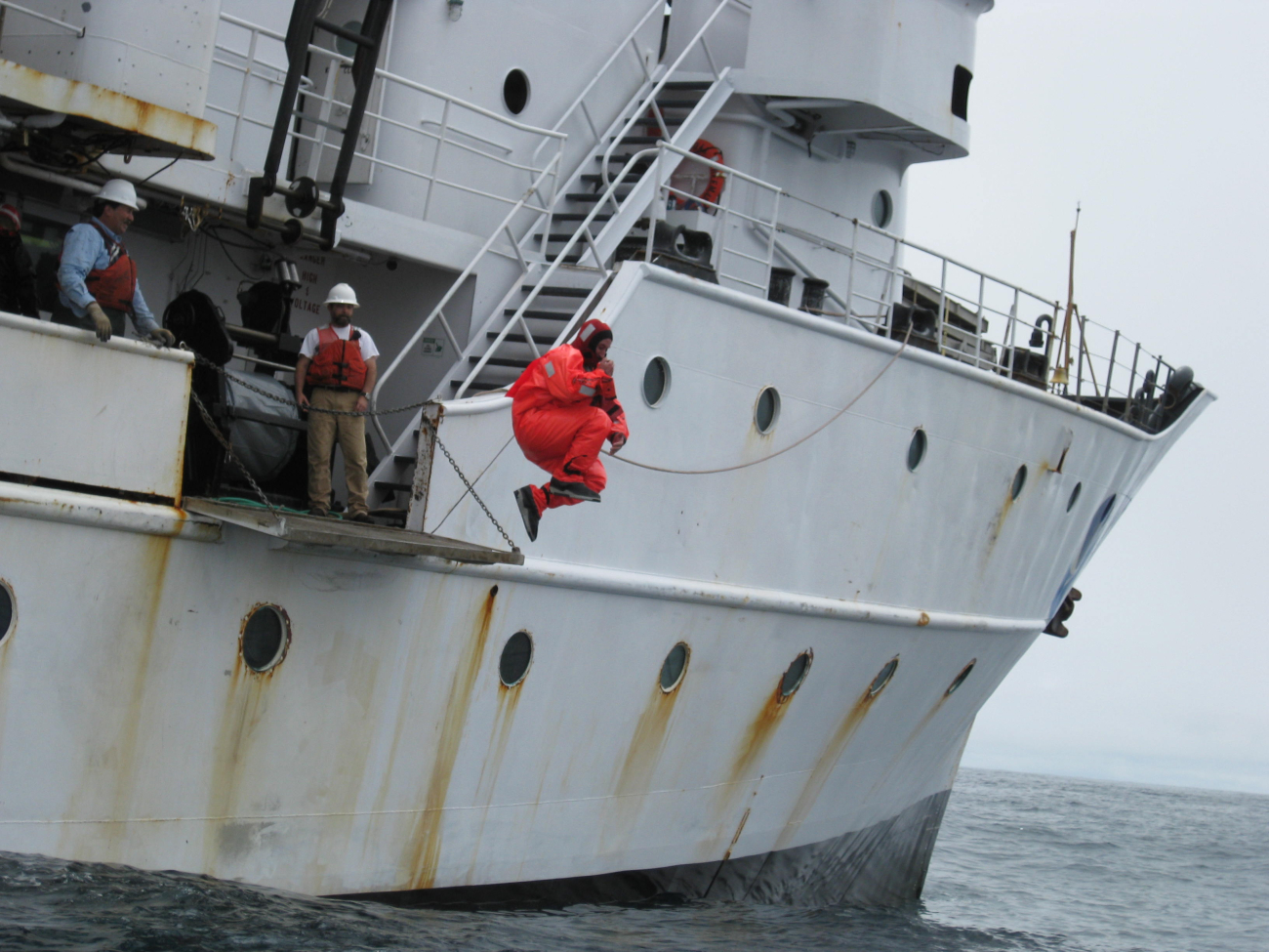 Water rescue drill on NOAA Ship MILLER FREEMAN