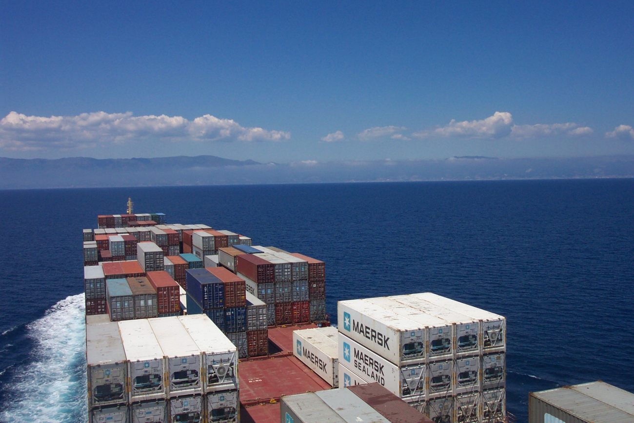 Approaching Genoa on the containership SEALAND COMMITMENT