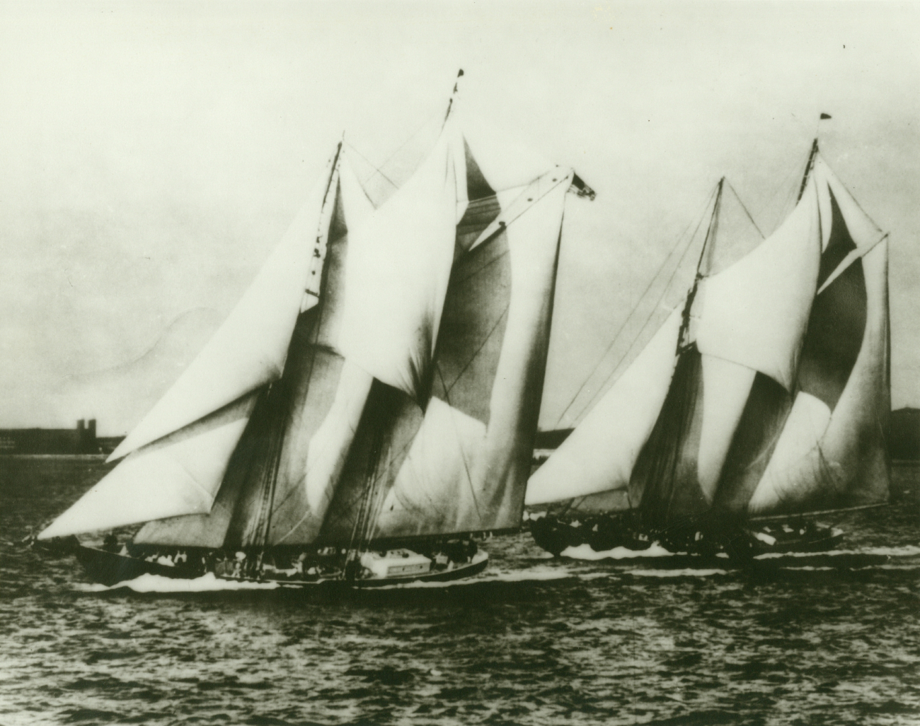 Beautiful racing schooners carrying all sail
