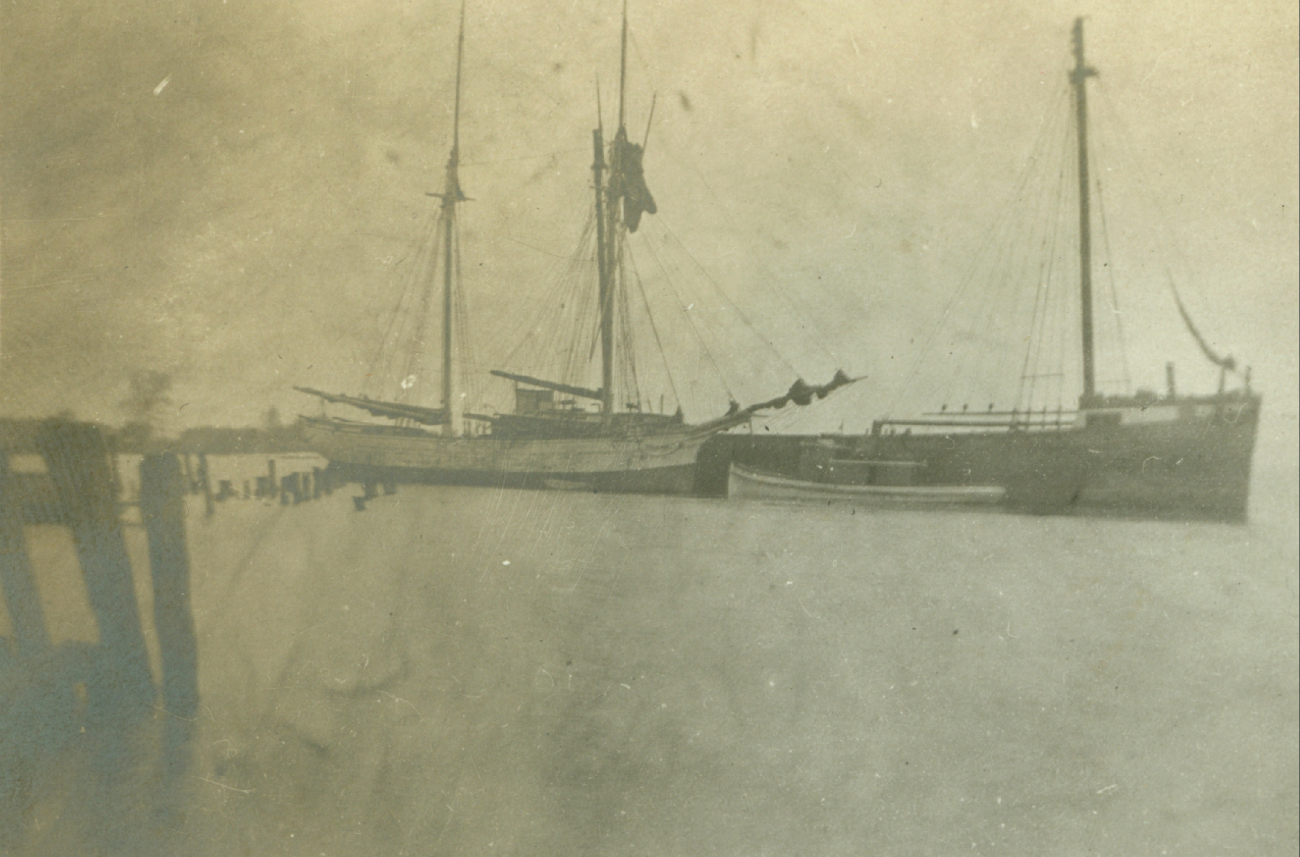 A schooner in trouble at Robert Landing