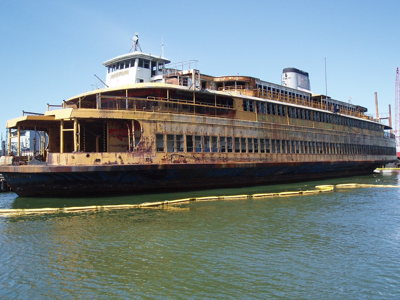 A deteriorating New York ferry boat