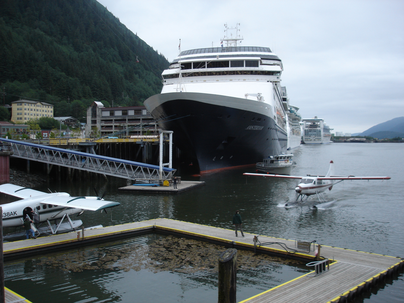Float planes and cruise ships at Juneau