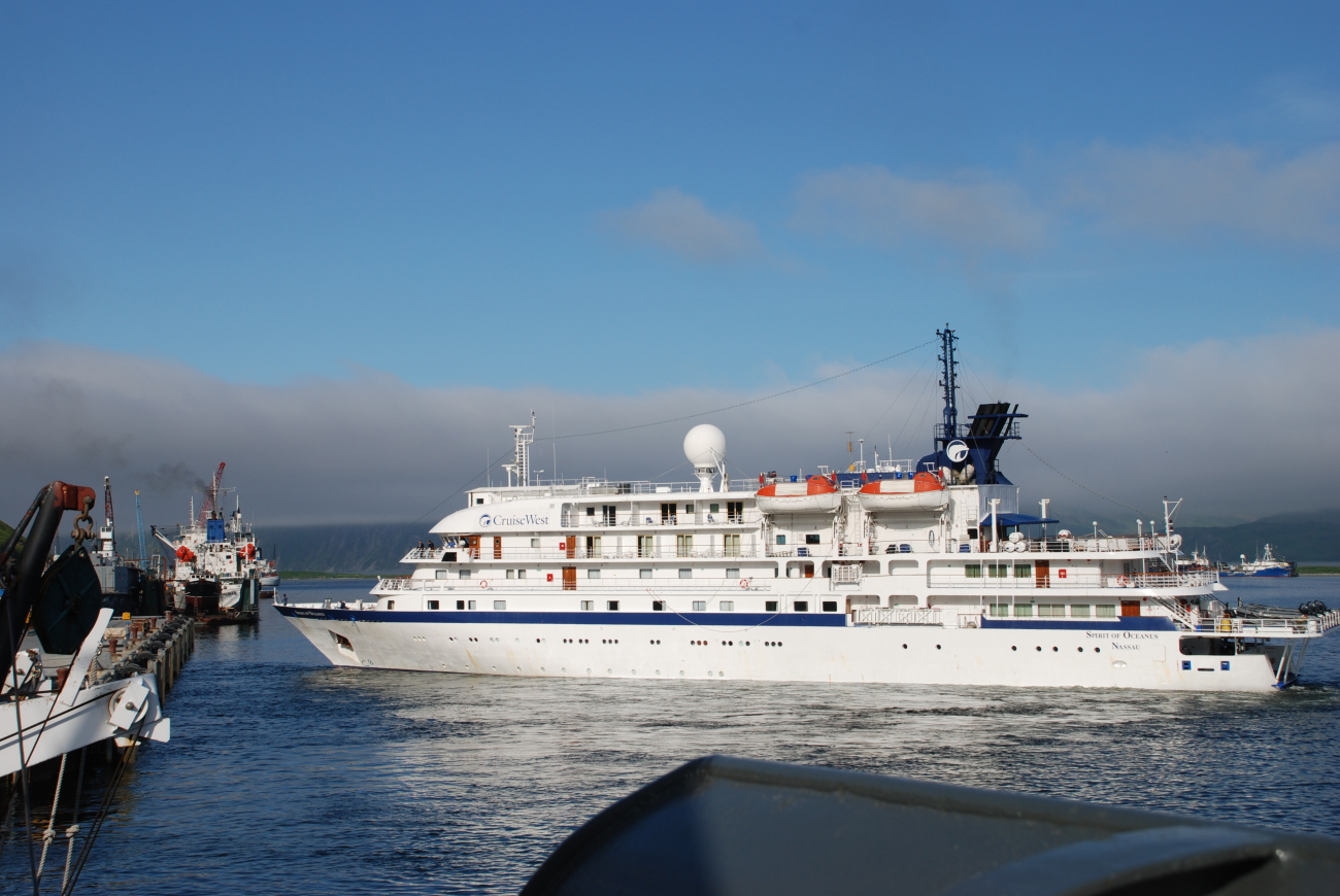 CruiseWest vessel SPIRIT OF OCEANUS at Dutch Harbor