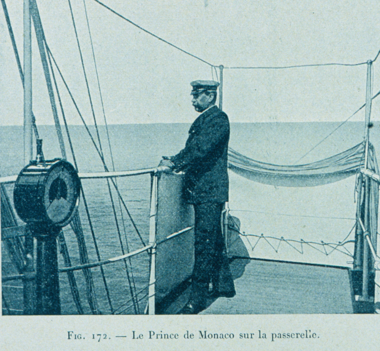Prince Albert I of Monaco on the bridge wing of PRINCESS ALICE II in1898