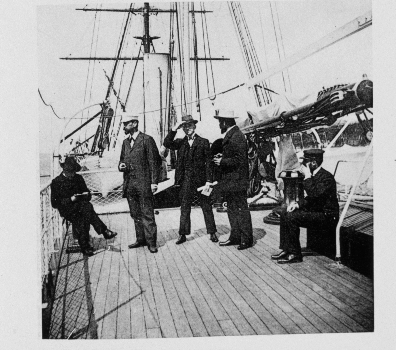 On board at Bergen, from left to right:  H