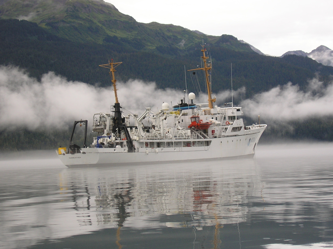 NOAA Ship FAIRWEATHER anchored in Nelson Bay area