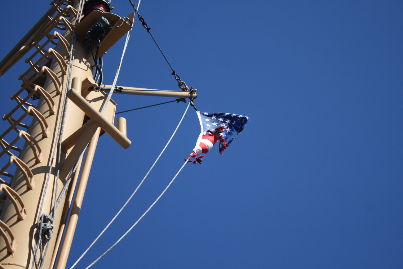 Time for a new flag on the NOAA Ship FAIRWEATHER 