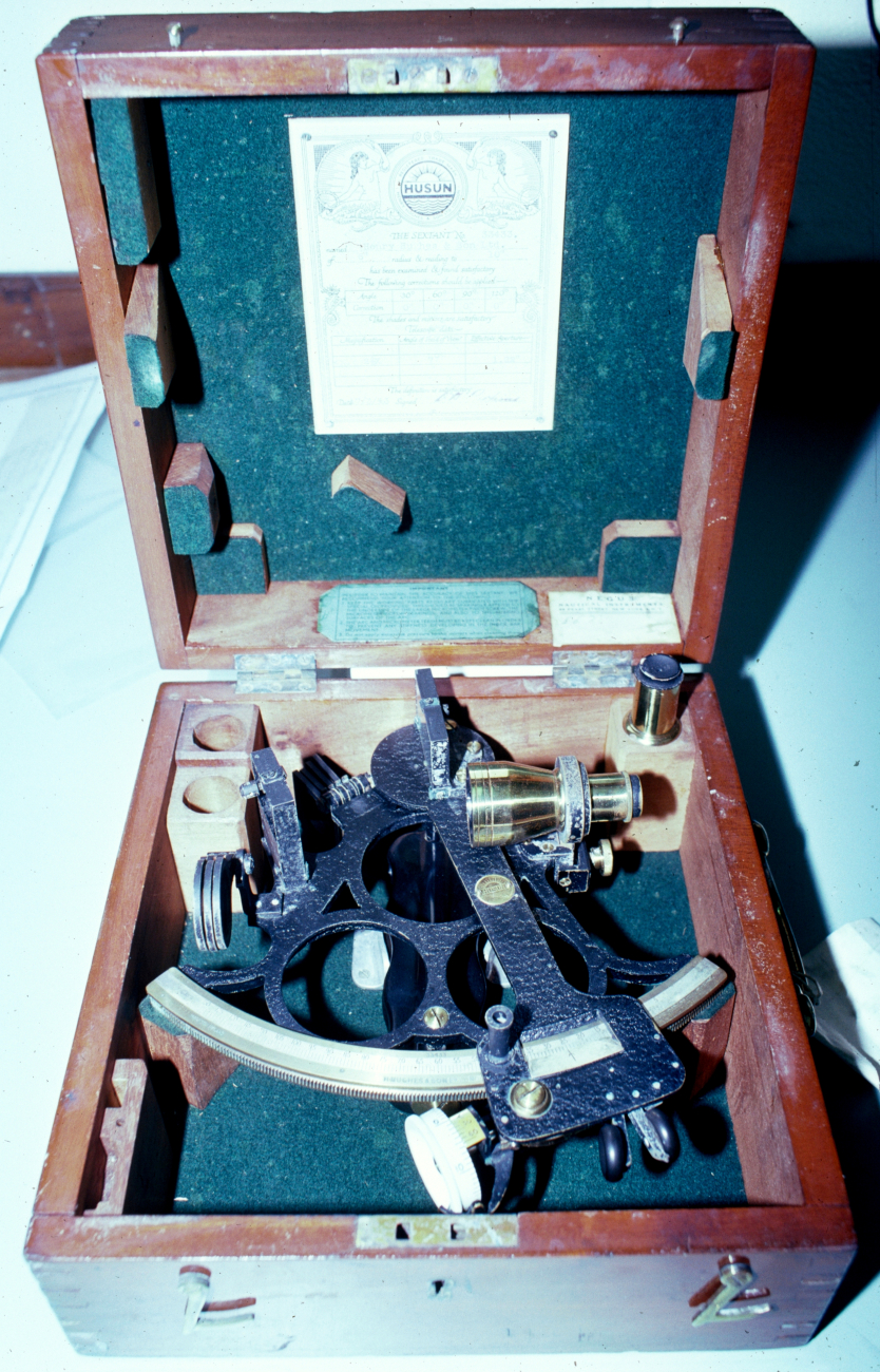Navigational sextant on the NOAA Ship TOWNSEND CROMWELL