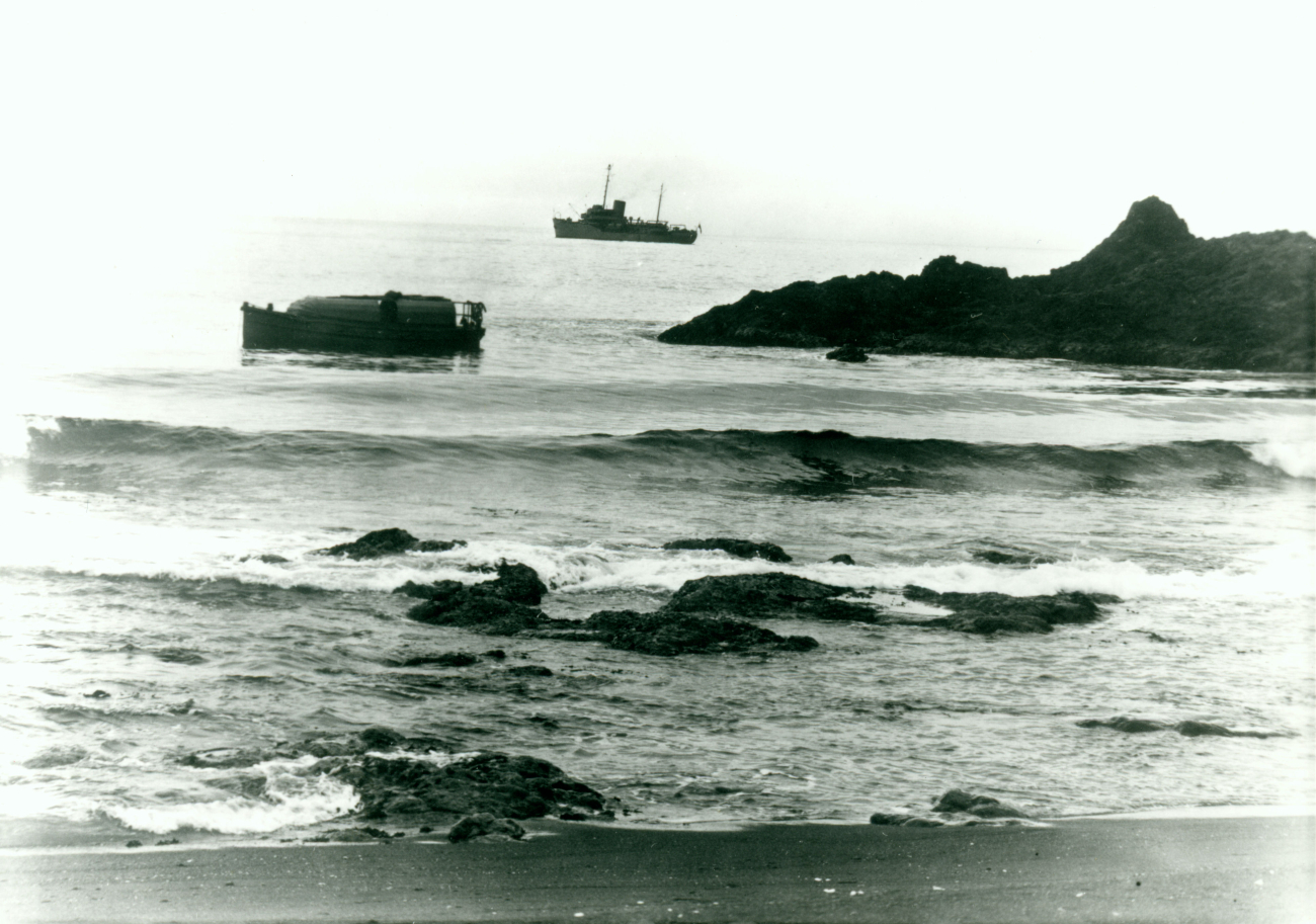 Coast and Geodetic Survey Ship EXPLORER offshore 1946 in westernAleutians