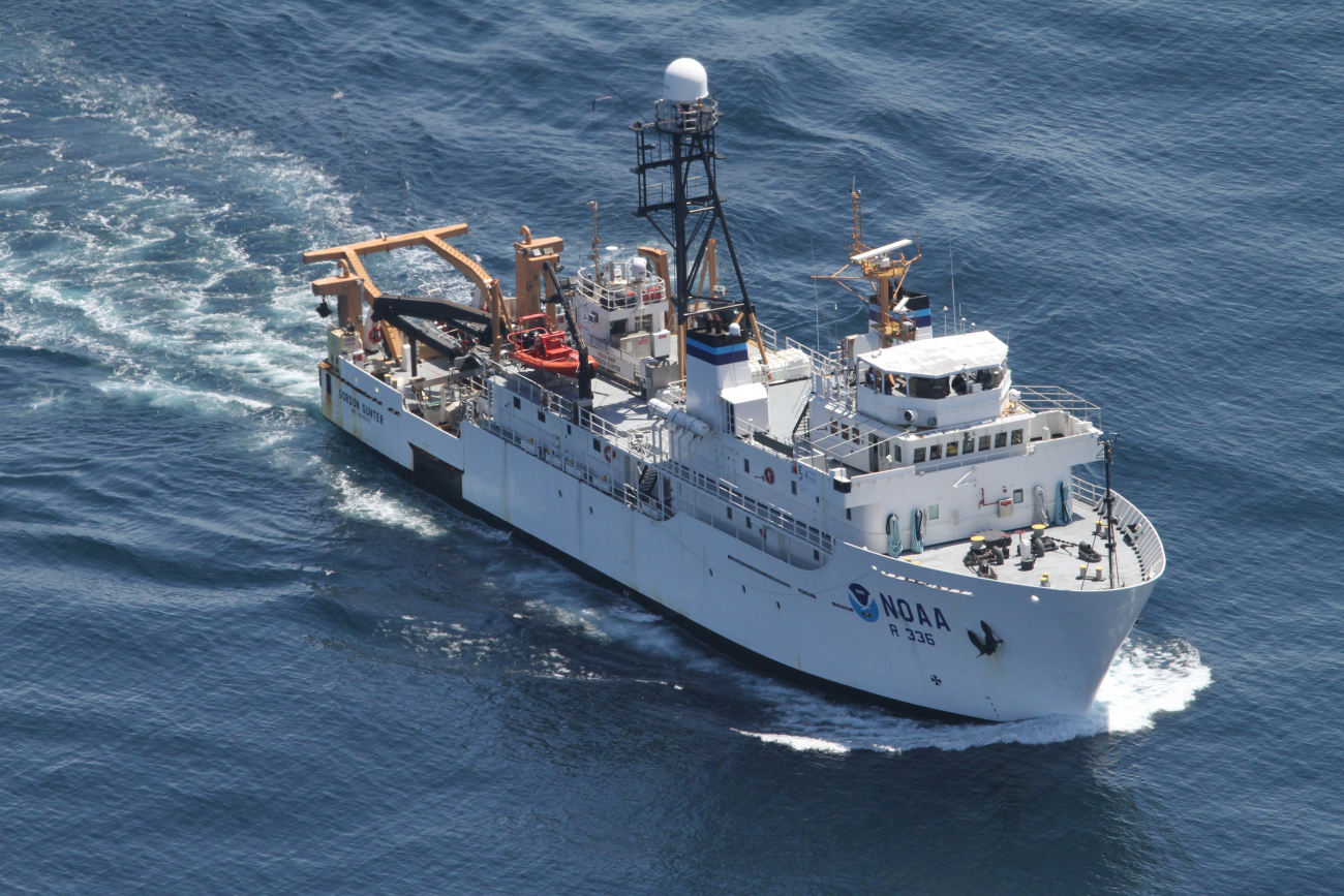 NOAA Ship GORDON GUNTER starboard  bow view from above