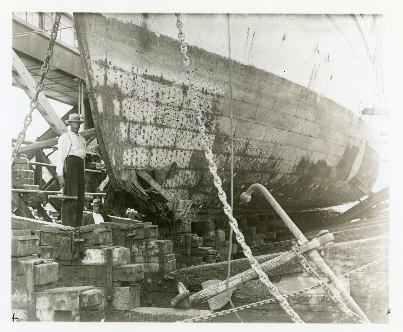 Bow of USC&GS; Ship BLAKE after encountering a hard object