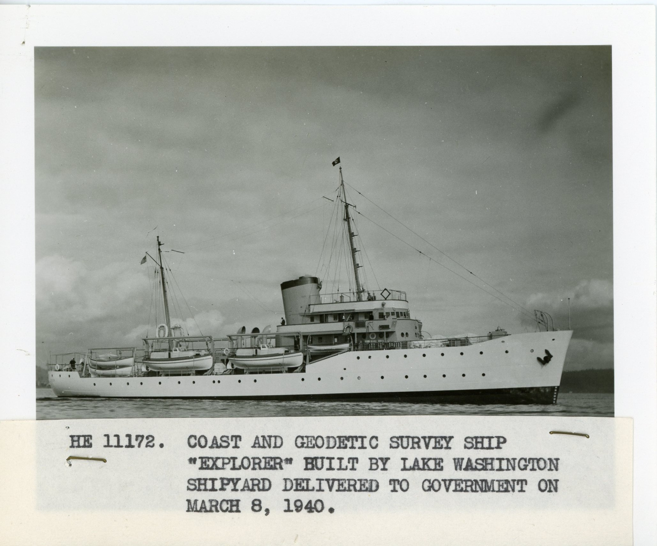 The new USC&GS; Ship EXPLORER after completion and acceptance bygovernment