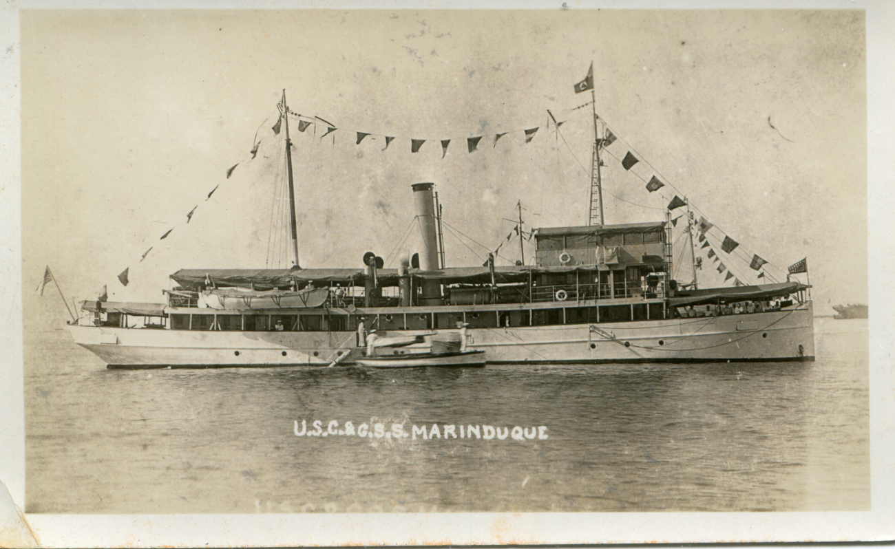 Coast and Geodetic Survey Ship MARINDUQUE dressed for Fourth of July