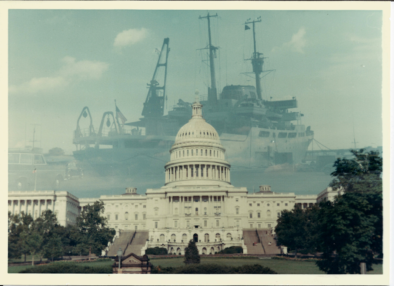 Picture of the OCEANOGRAPHER superimposed over the United States CapitolBuilding
