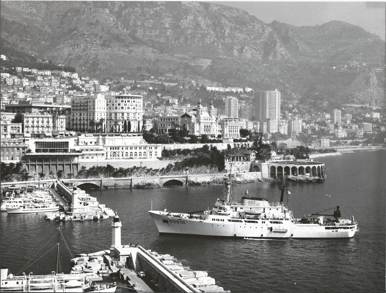 The USC&GS; OCEANOGRAPHER entering Monaco's harbor