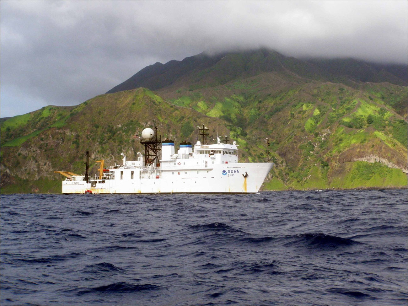 NOAA Ship HI'IALAKAI seen off Anatahan Island in the Commonwealth of theNorthern Mariana Islands