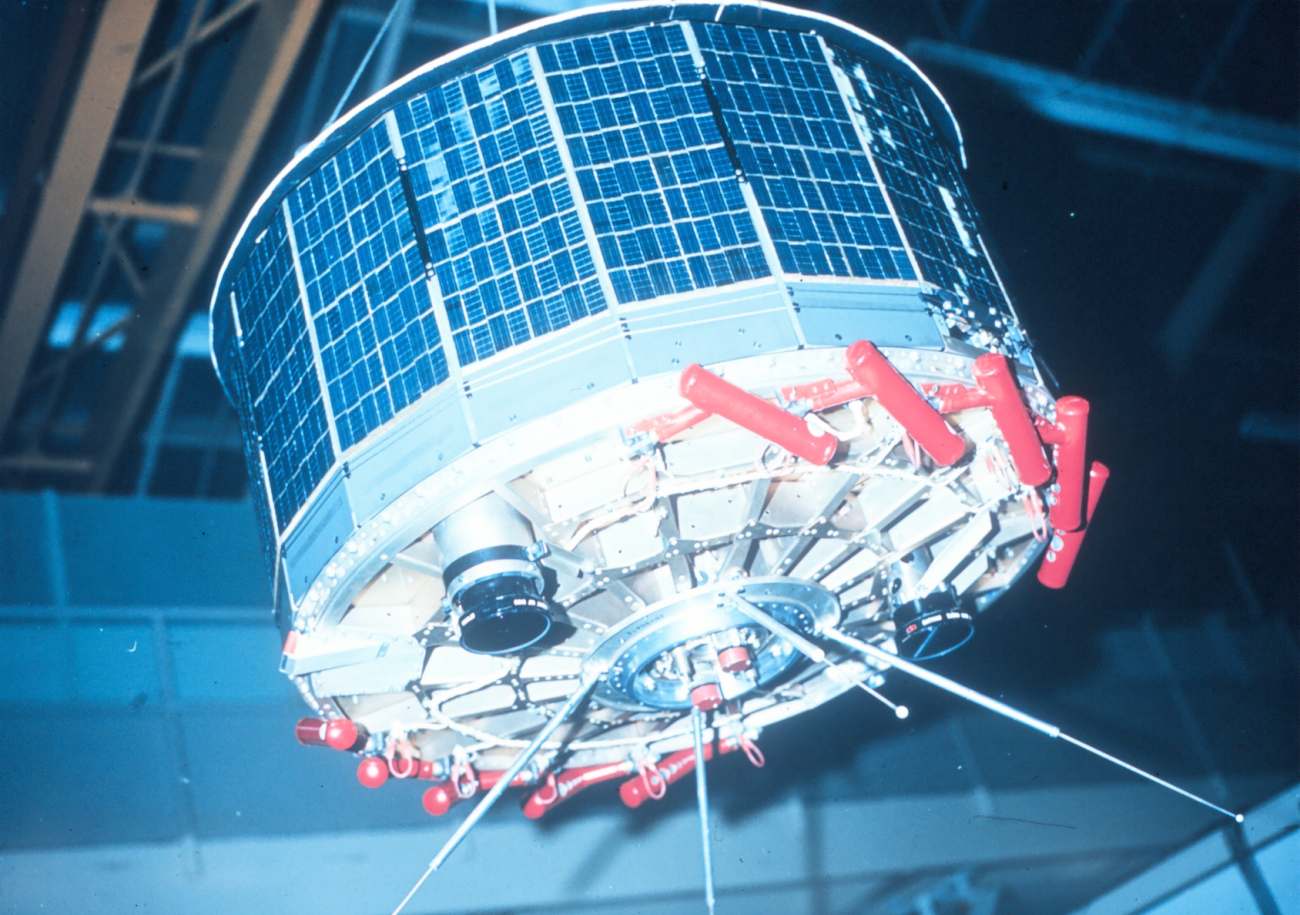 An early TIROS satellite - later models had cameras mounted on sides