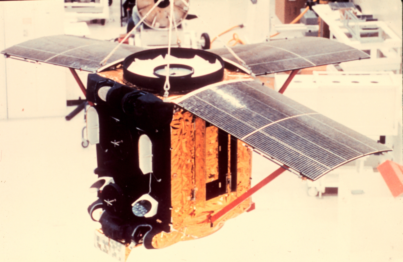 An ITOS satellite being readied for launch