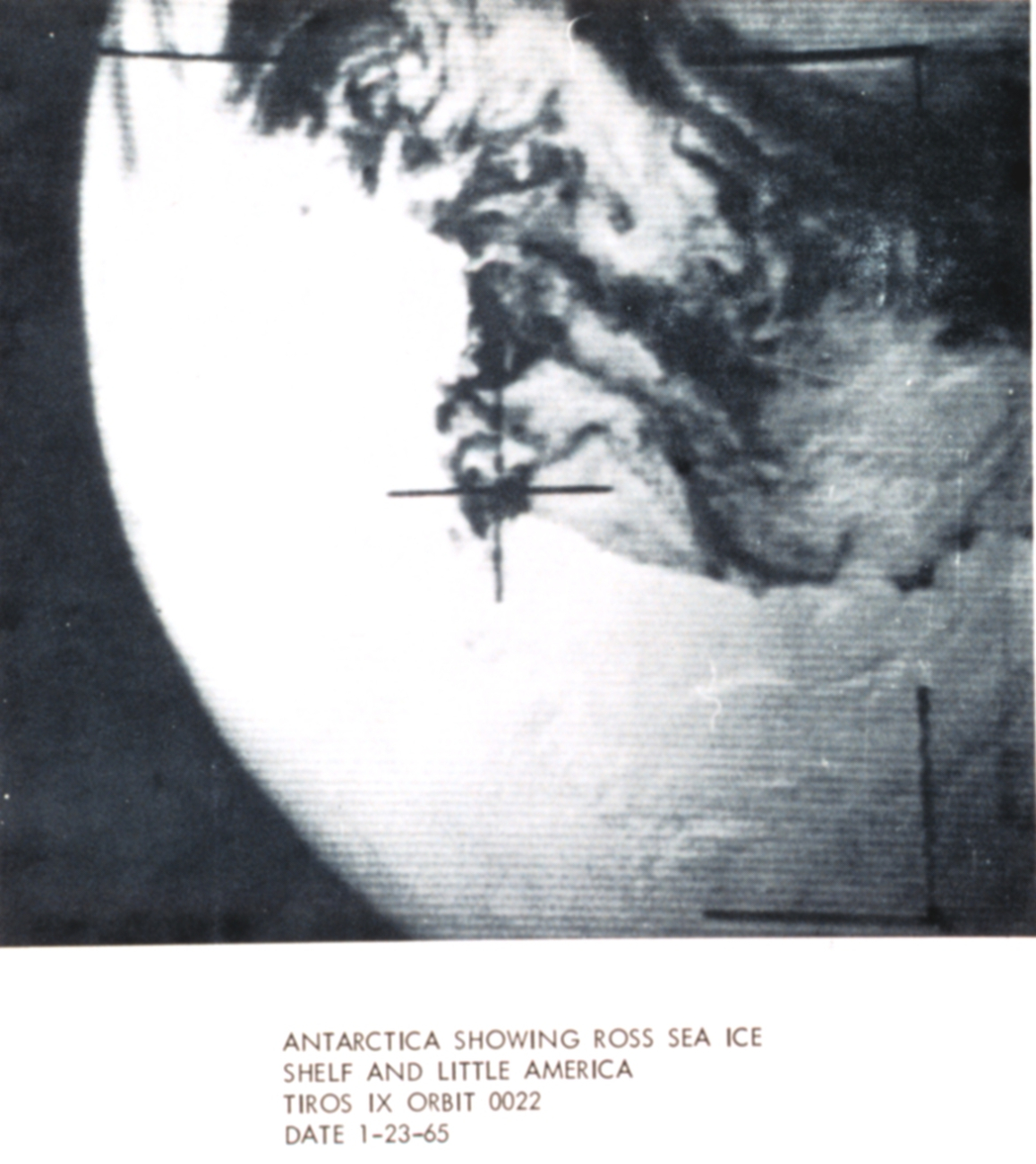 TIROS IX orbit 0022  image of Antarctica showing Ross Sea Ice Shelf